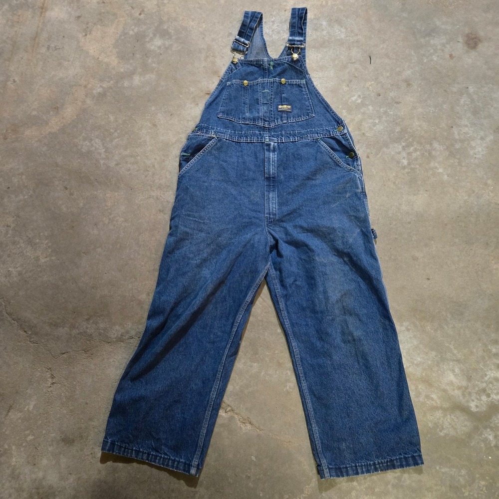 Vintage 80s OshKosh Overalls Mens 38x30 Blue Denim Union Made USA Workwear